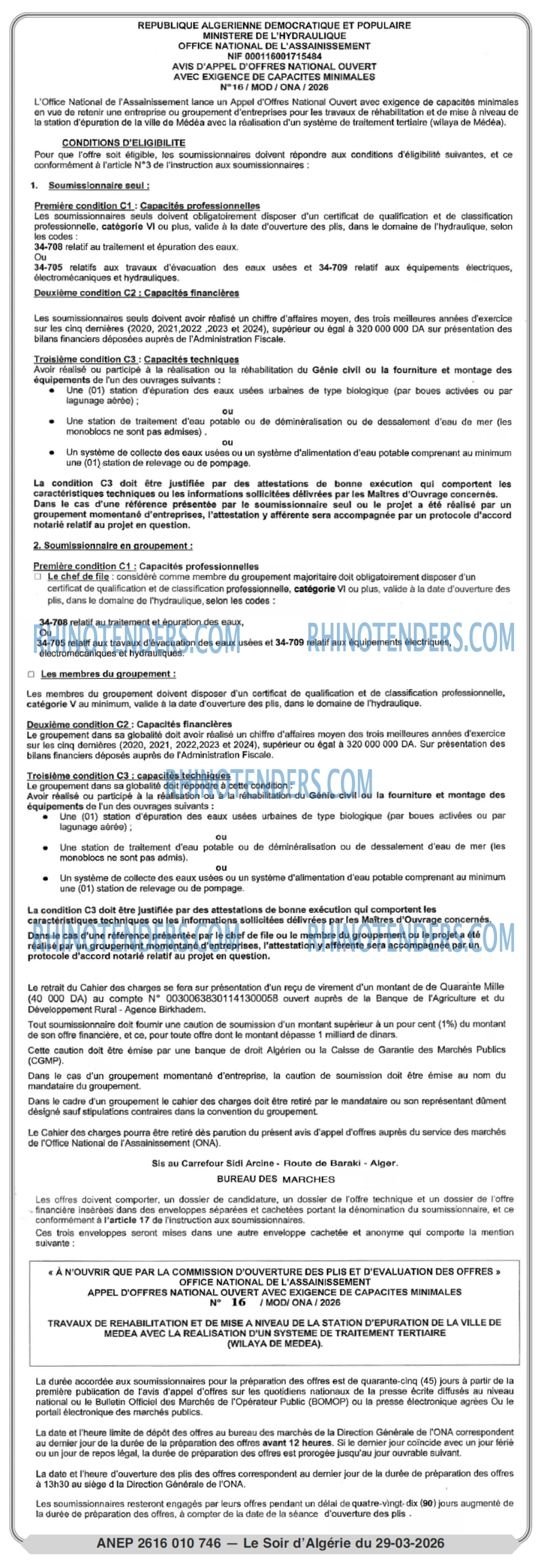 LE SOIR D'ALGERIE