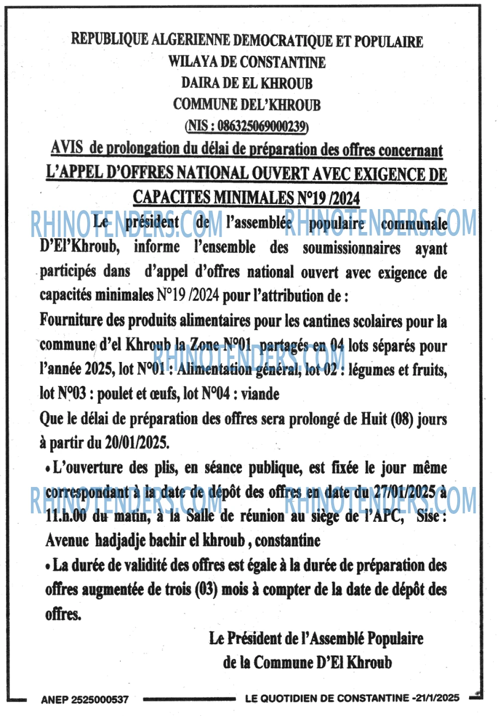 LE QUOTIDIEN DE CONSTANTINE