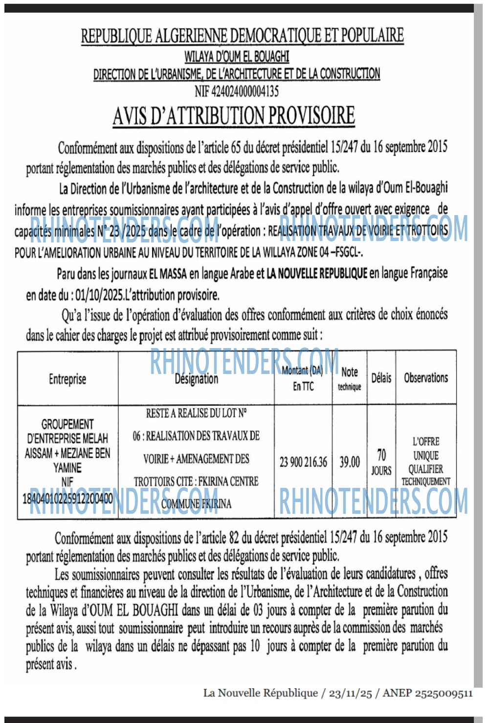 NOUVELLE REPUBLIQUE