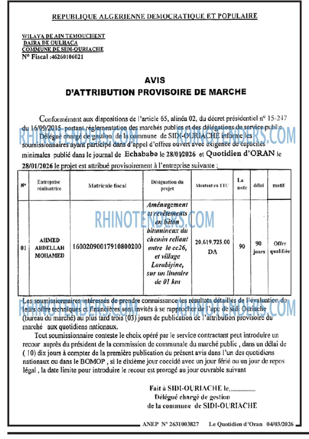 Le Quotidien d'Oran