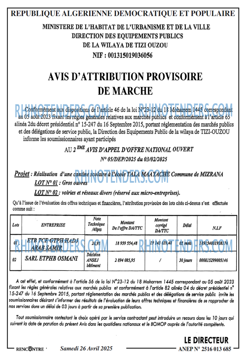Le Courrier d'Algerie