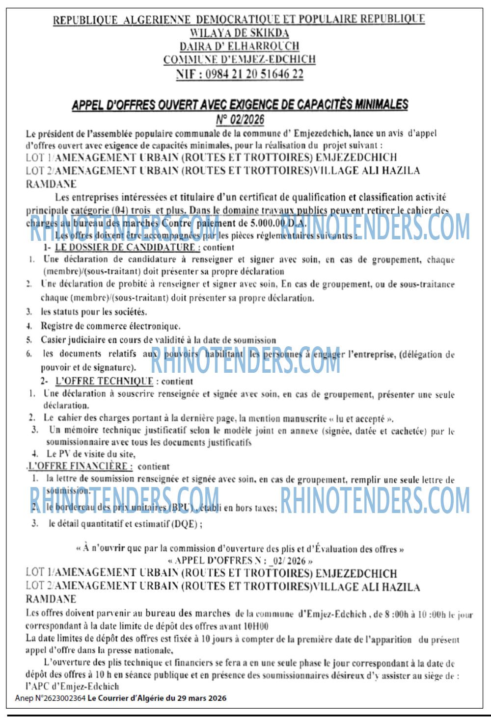 Le Courrier d'Algerie
