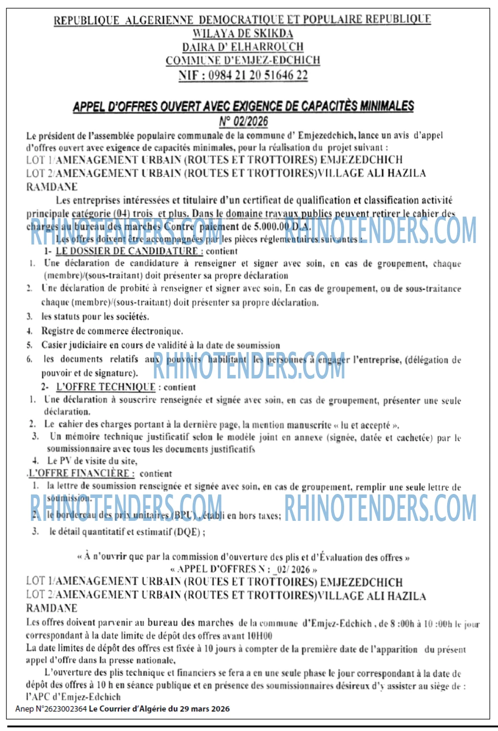Le Courrier d'Algerie