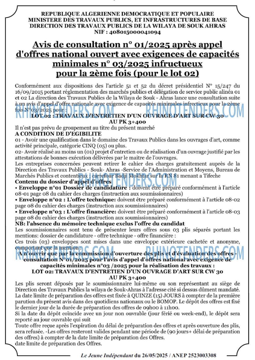 Le jeune indépendant
