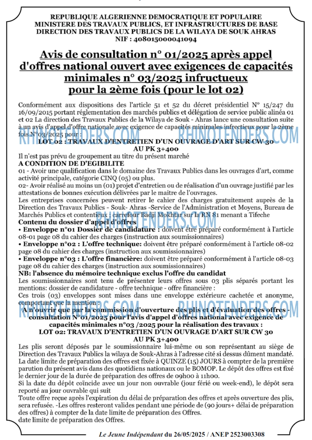 Le jeune indépendant