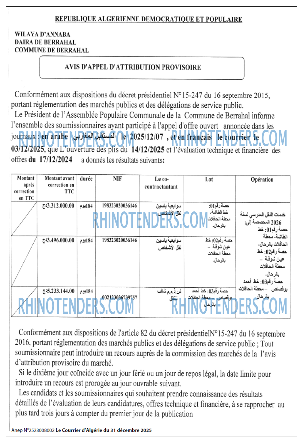 Le Courrier d'Algerie