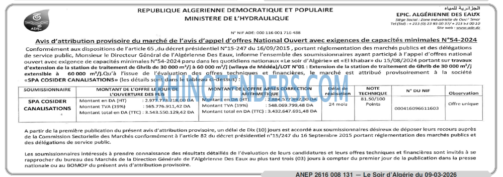 LE SOIR D'ALGERIE