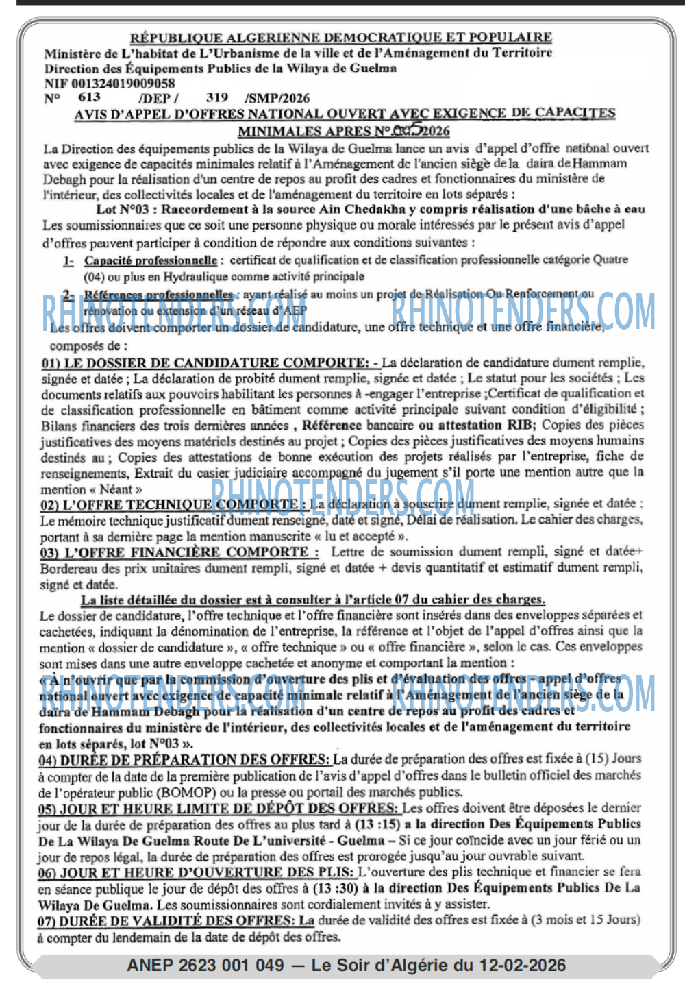 LE SOIR D'ALGERIE