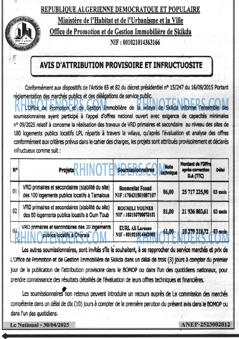 LE SOIR D'ALGERIE