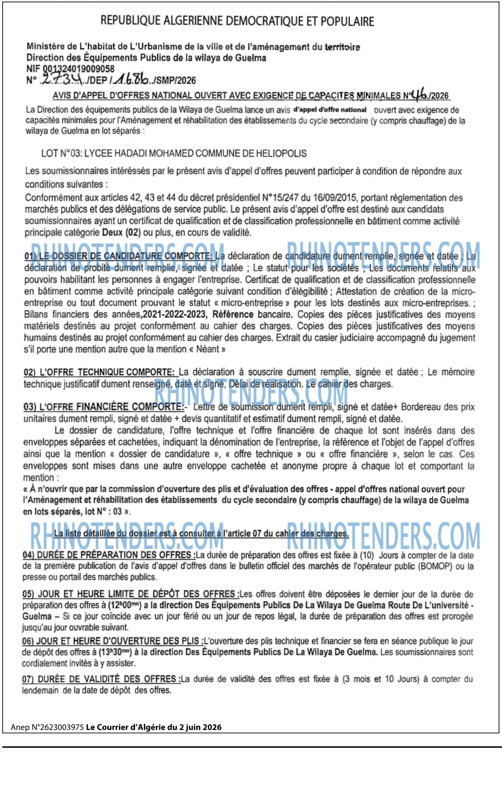 Le Courrier d'Algerie