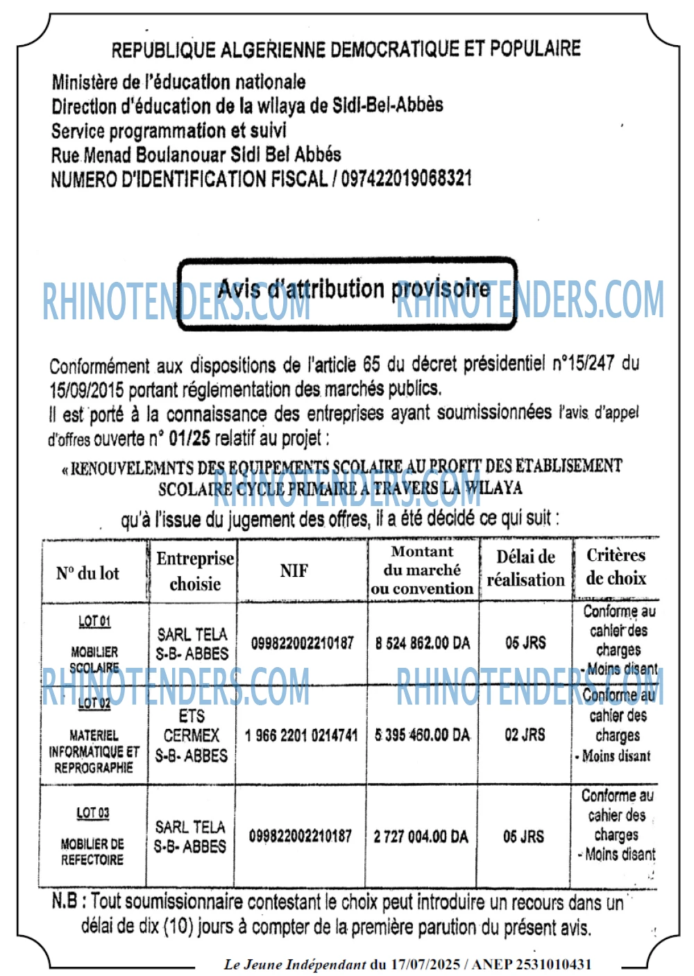 Le jeune indépendant