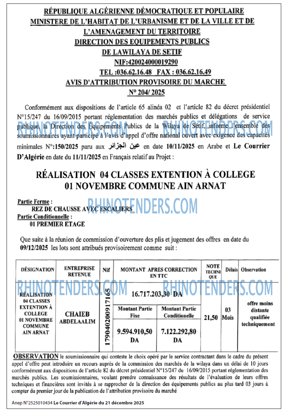 Le Courrier d'Algerie