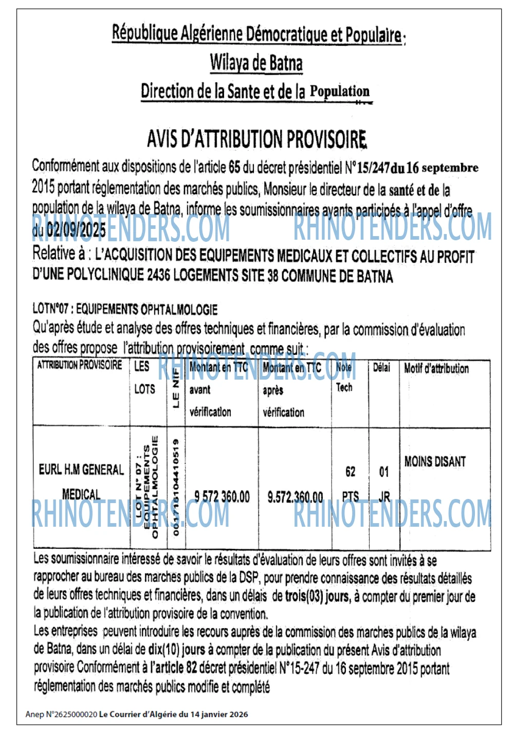 Le Courrier d'Algerie