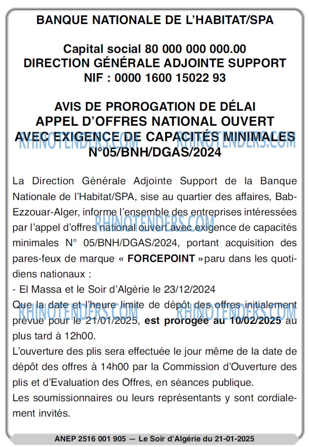 LE SOIR D'ALGERIE