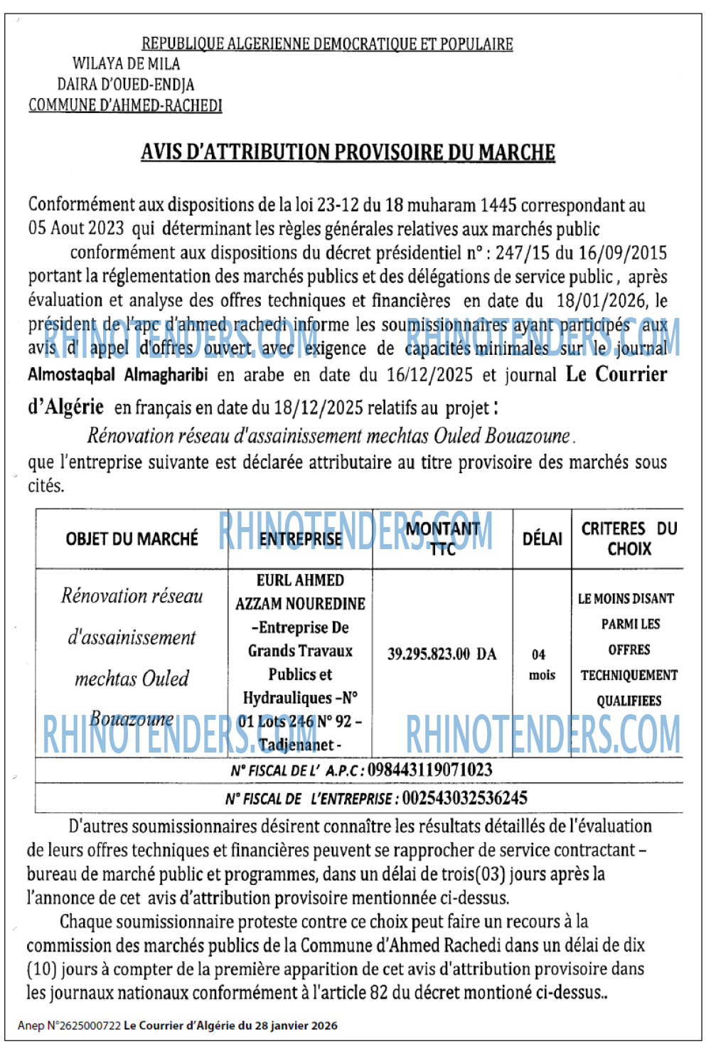 Le Courrier d'Algerie