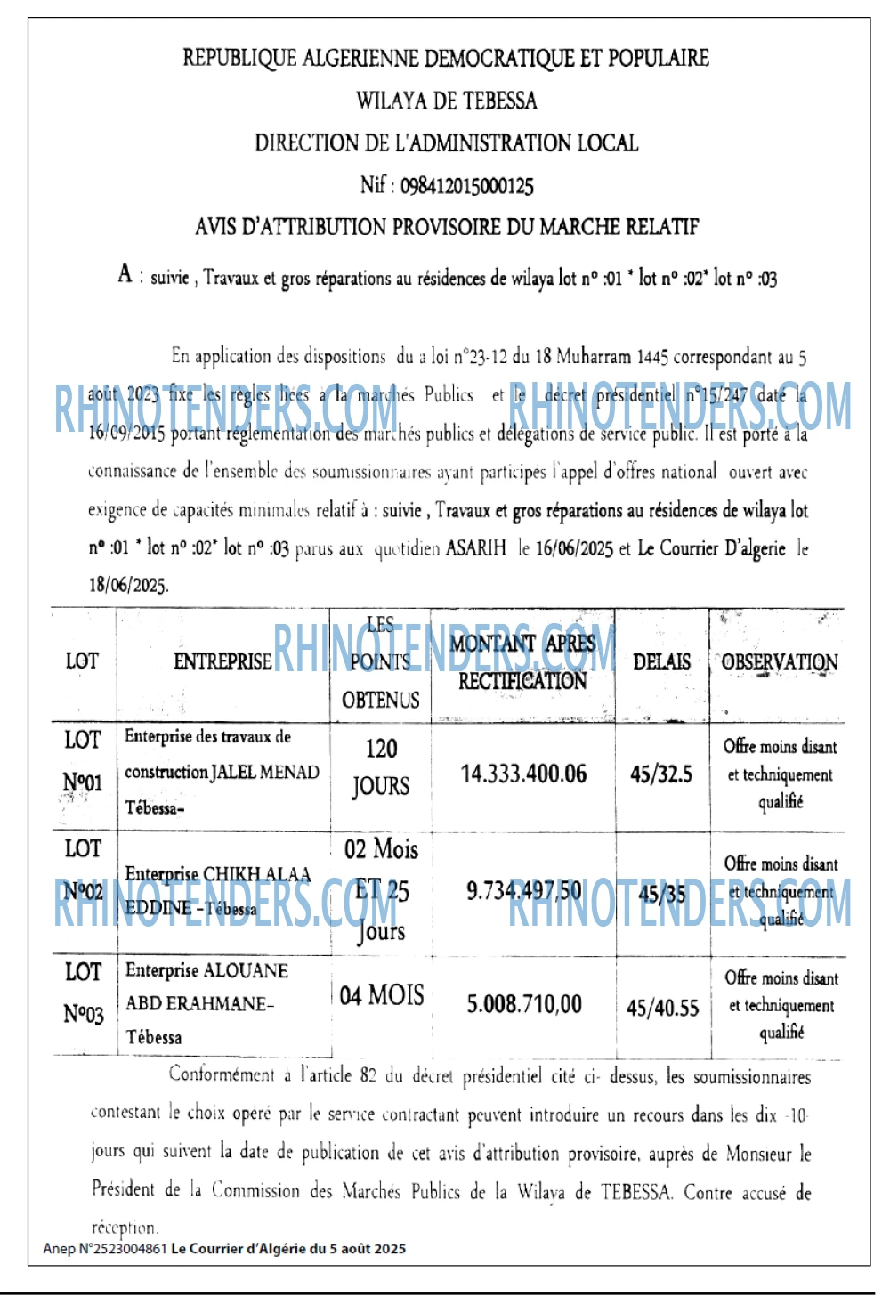 Le Courrier d'Algerie