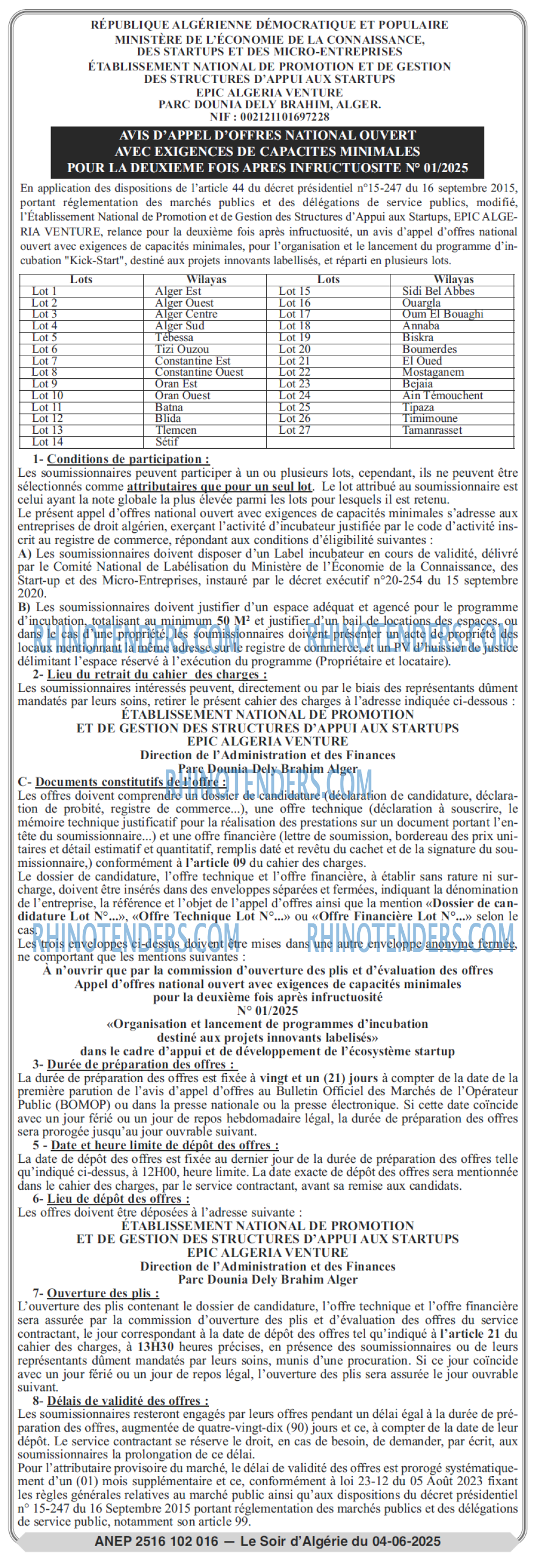 LE SOIR D'ALGERIE