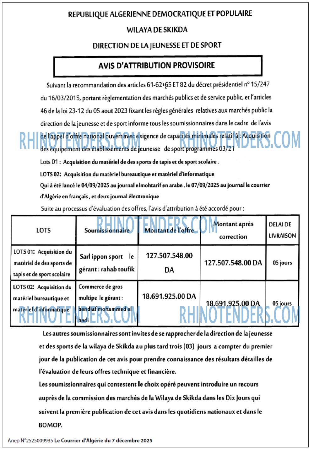 Le Courrier d'Algerie