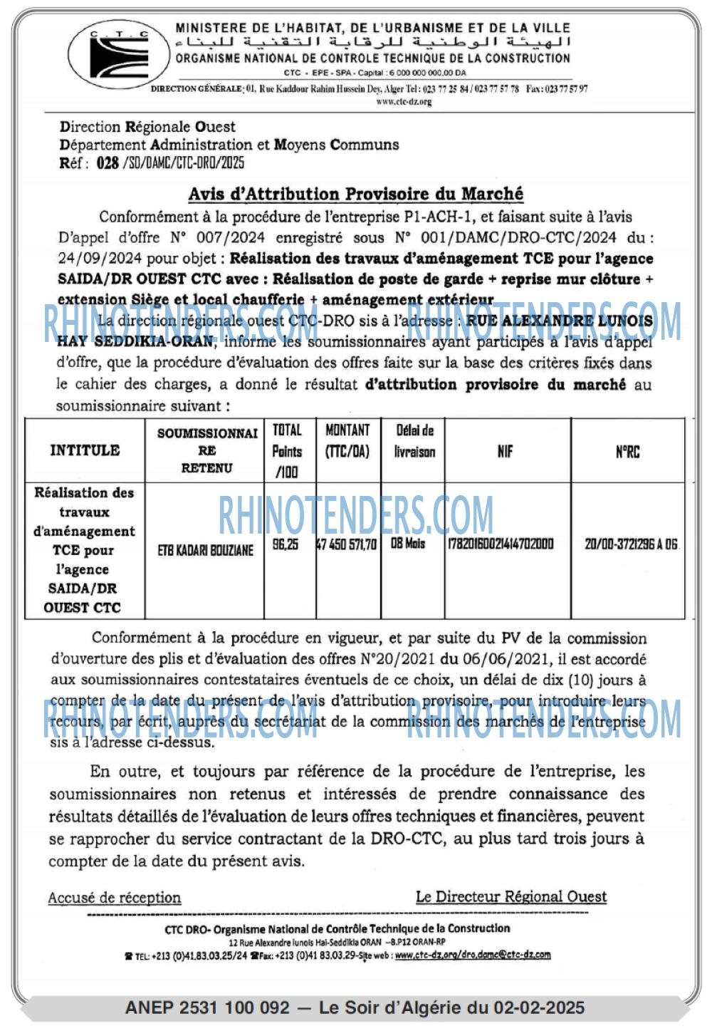 LE SOIR D'ALGERIE