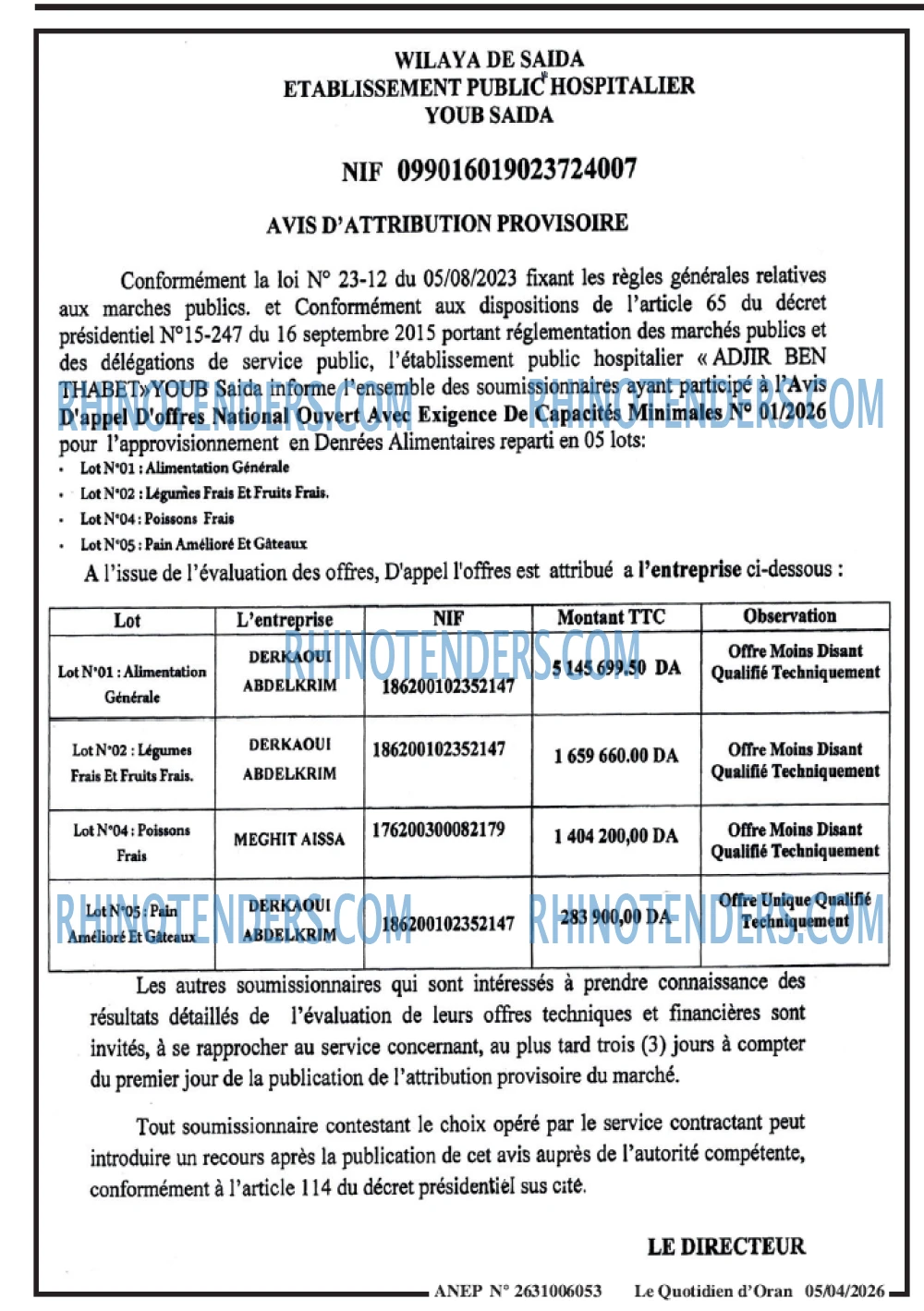 Le Quotidien d'Oran