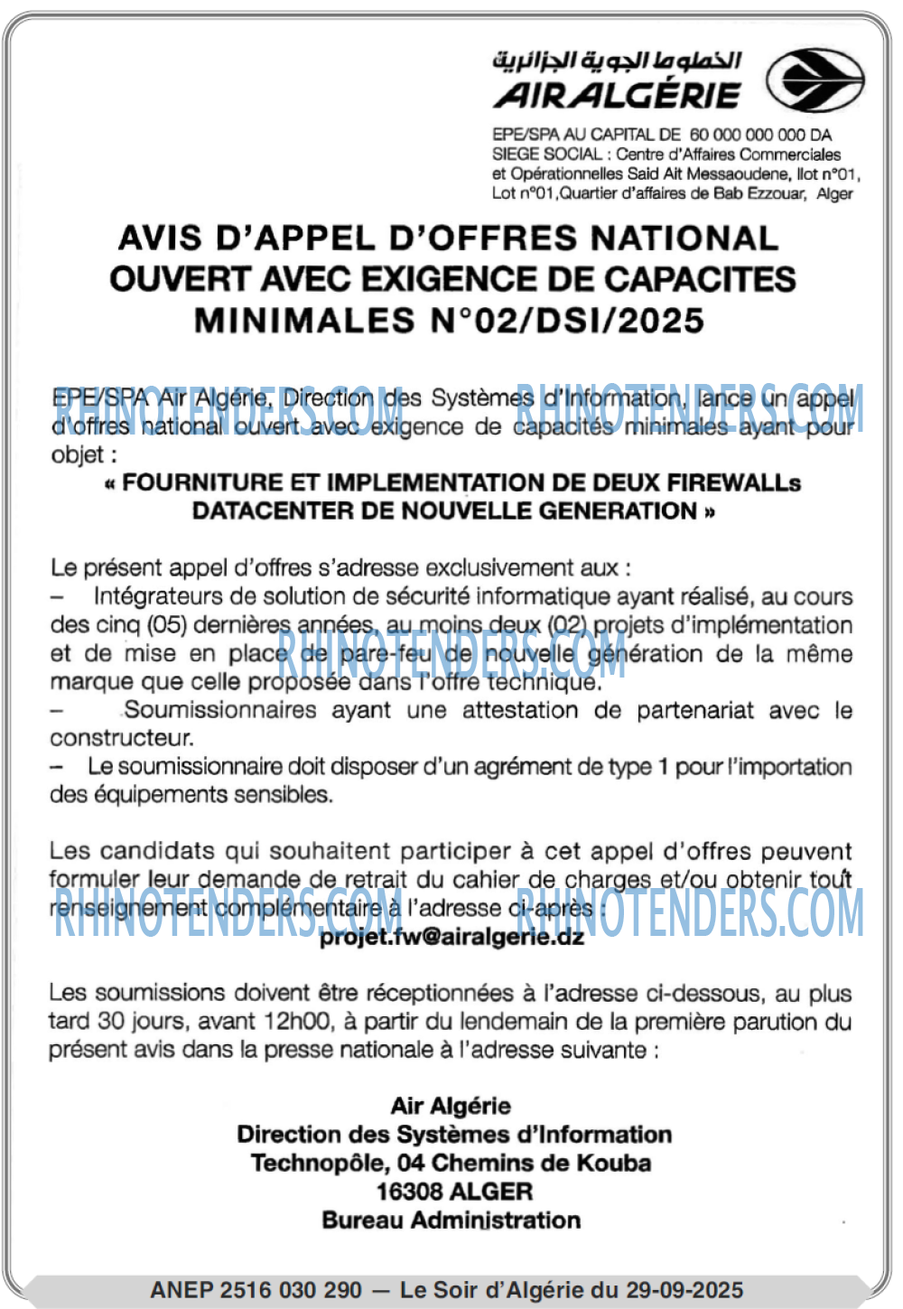 LE SOIR D'ALGERIE