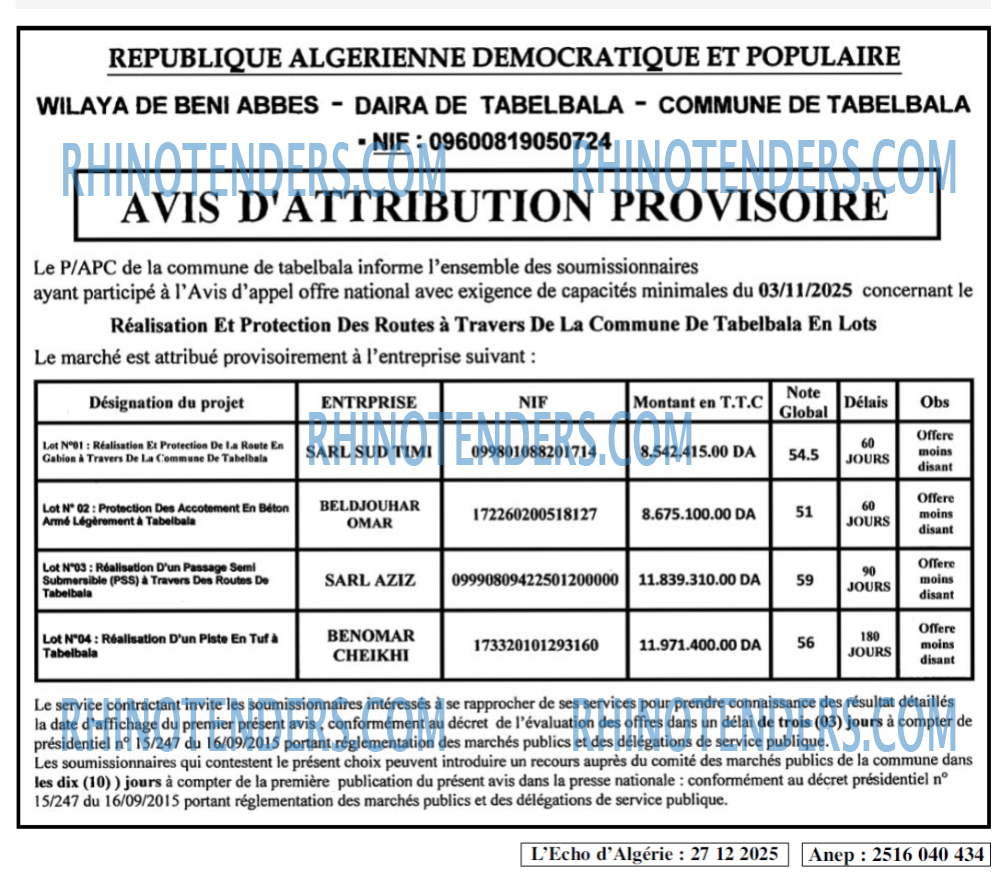 L'ECHO D'ALGERIE
