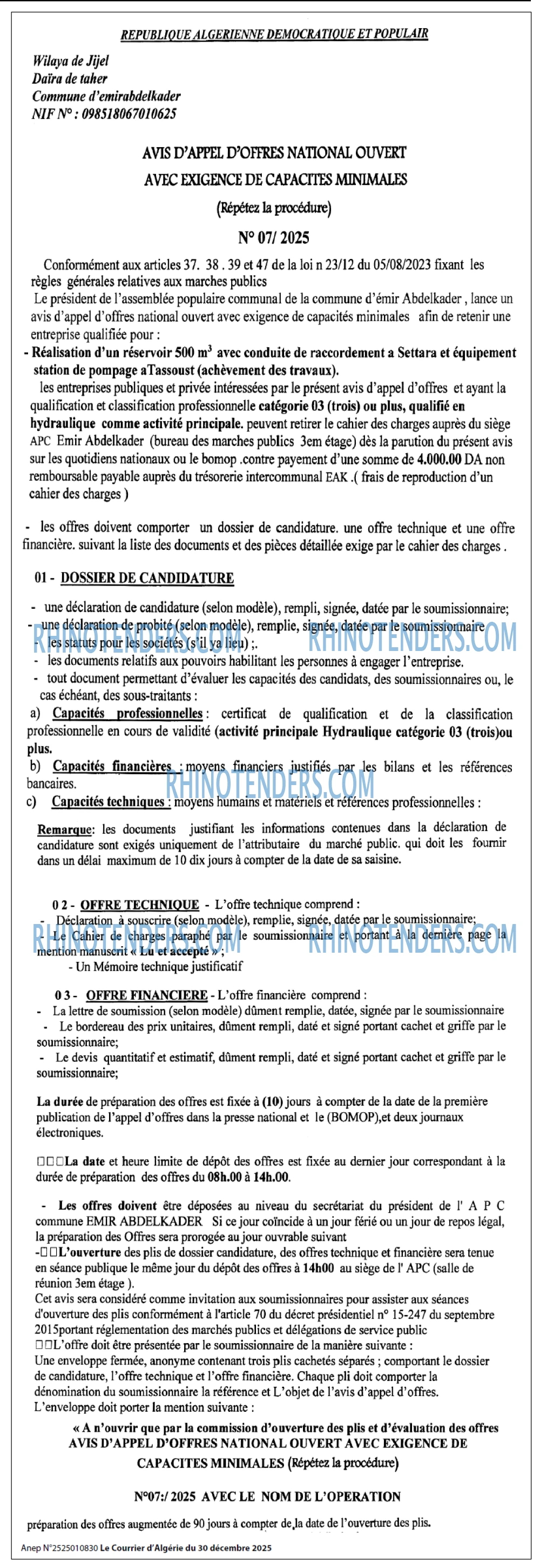 Le Courrier d'Algerie