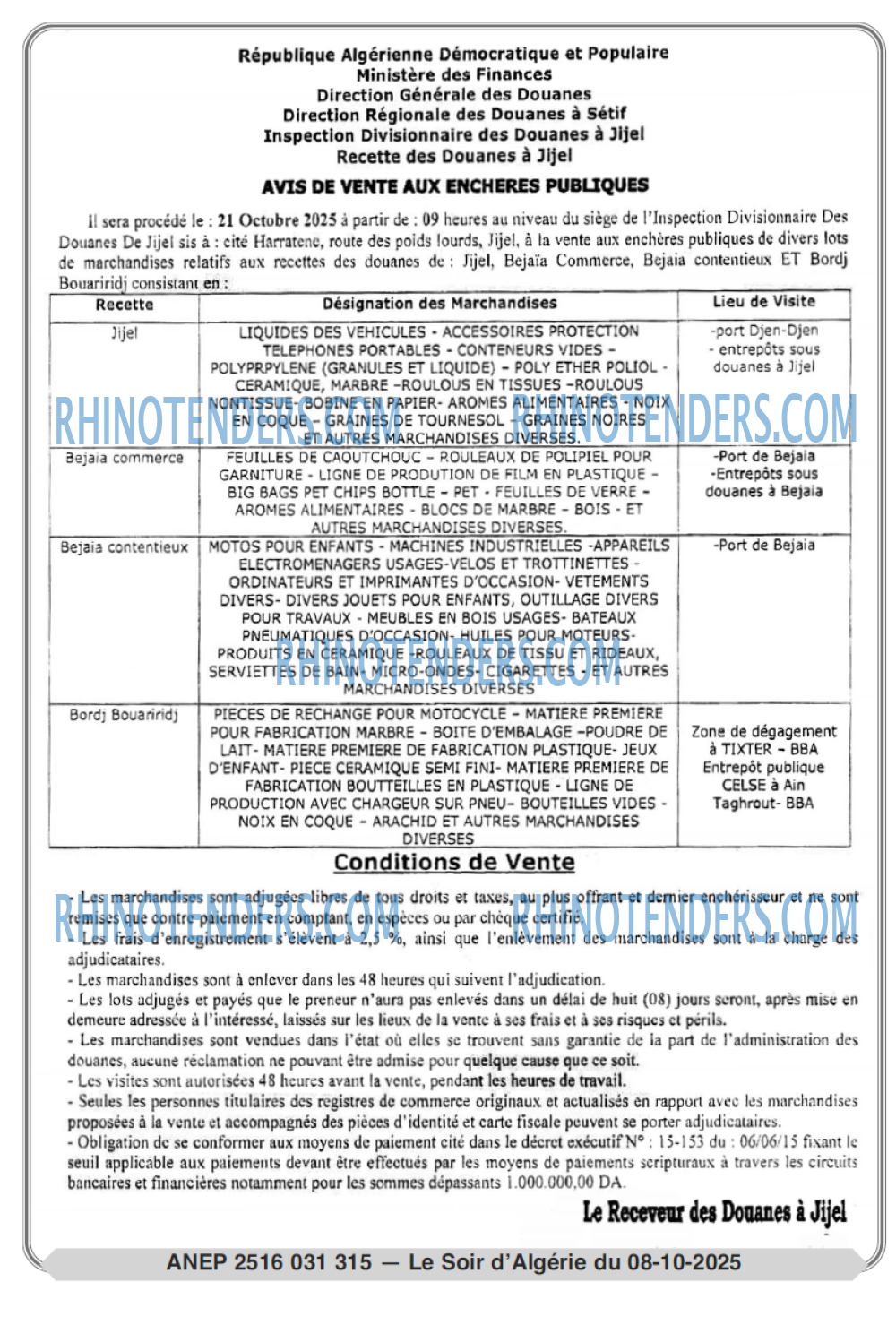 LE SOIR D'ALGERIE