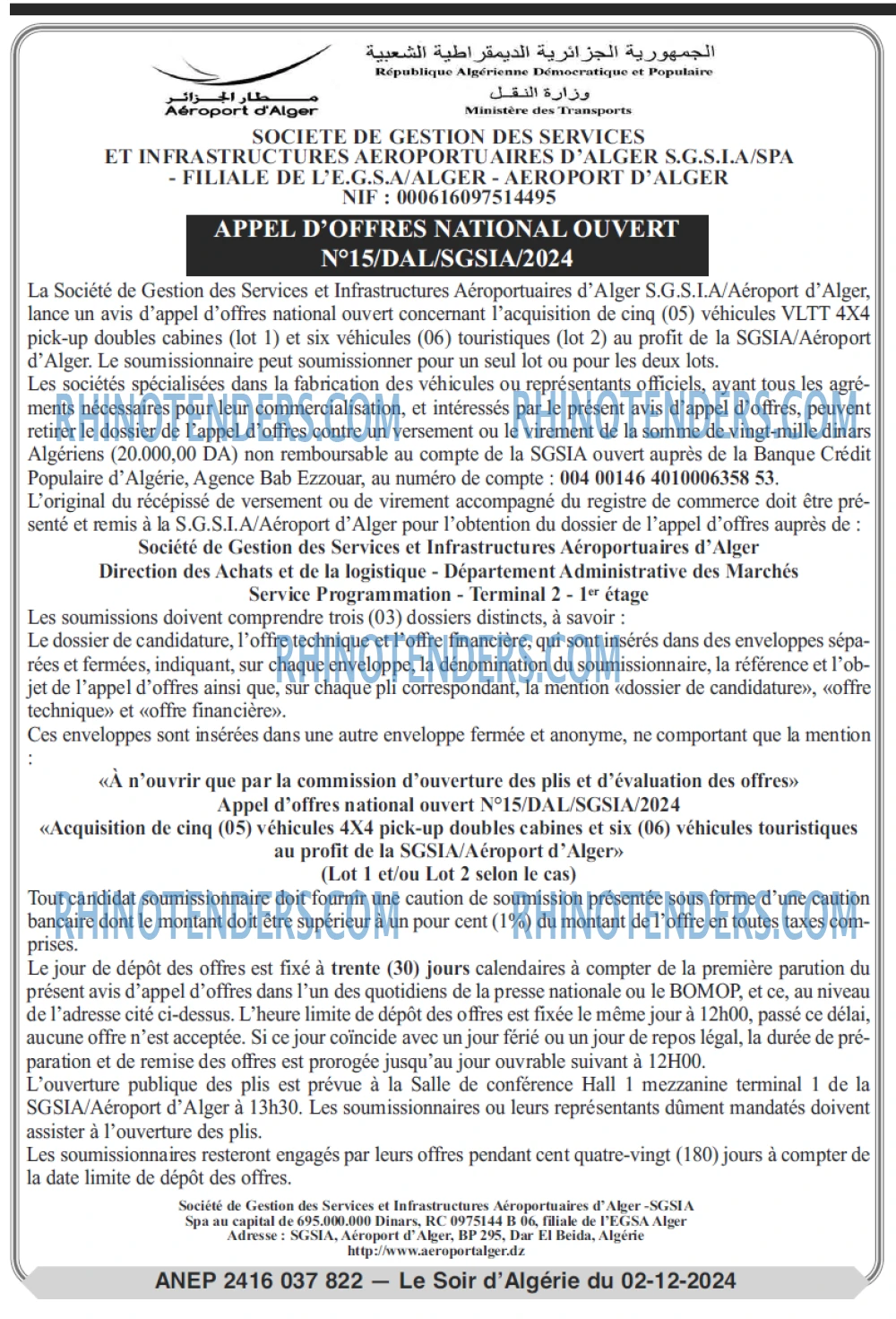LE SOIR D'ALGERIE
