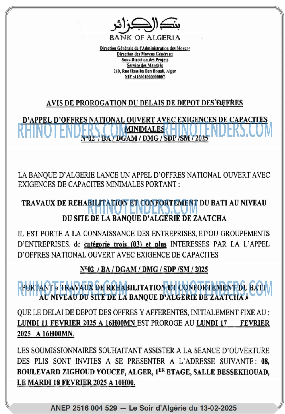 LE SOIR D'ALGERIE