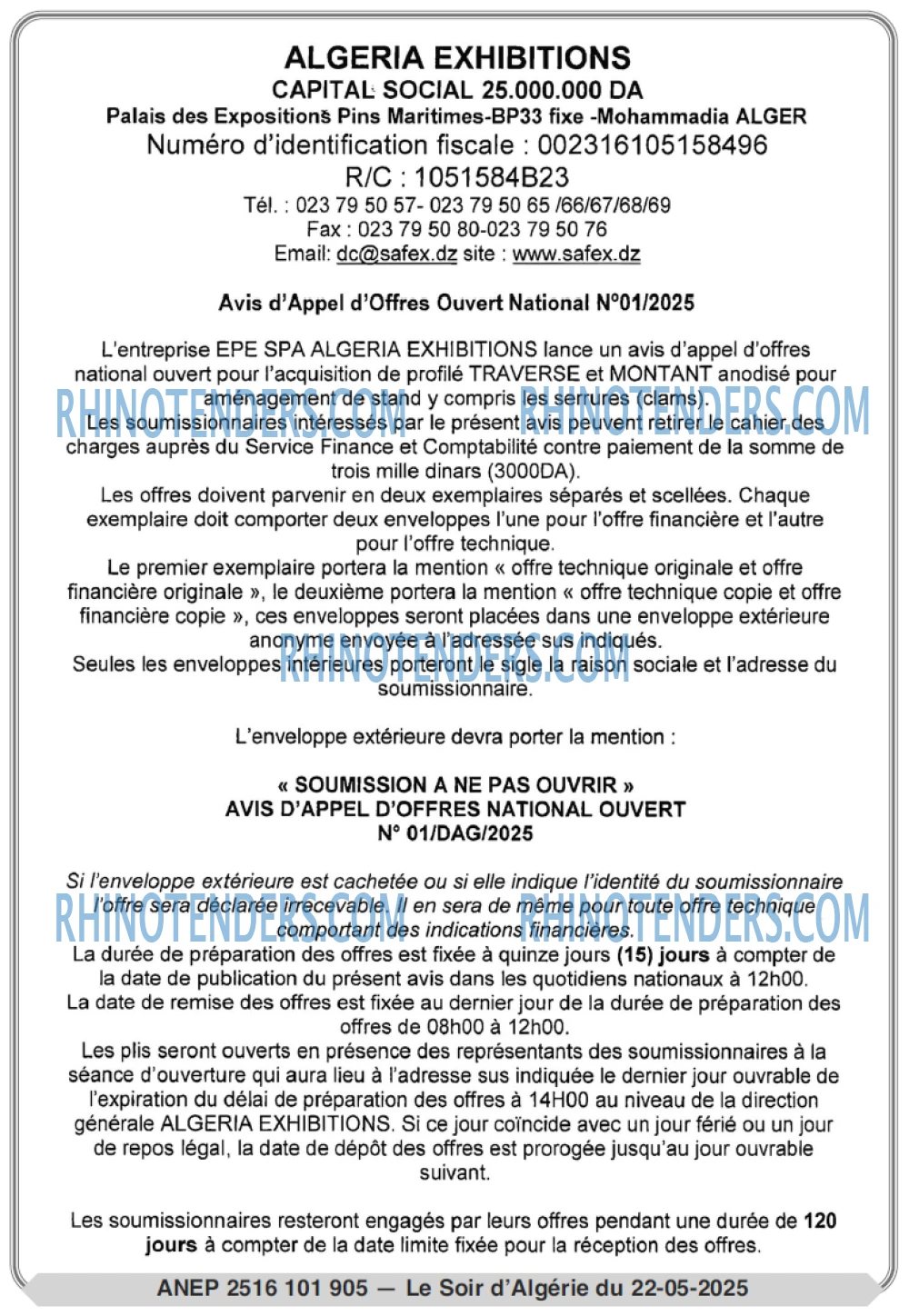 LE SOIR D'ALGERIE