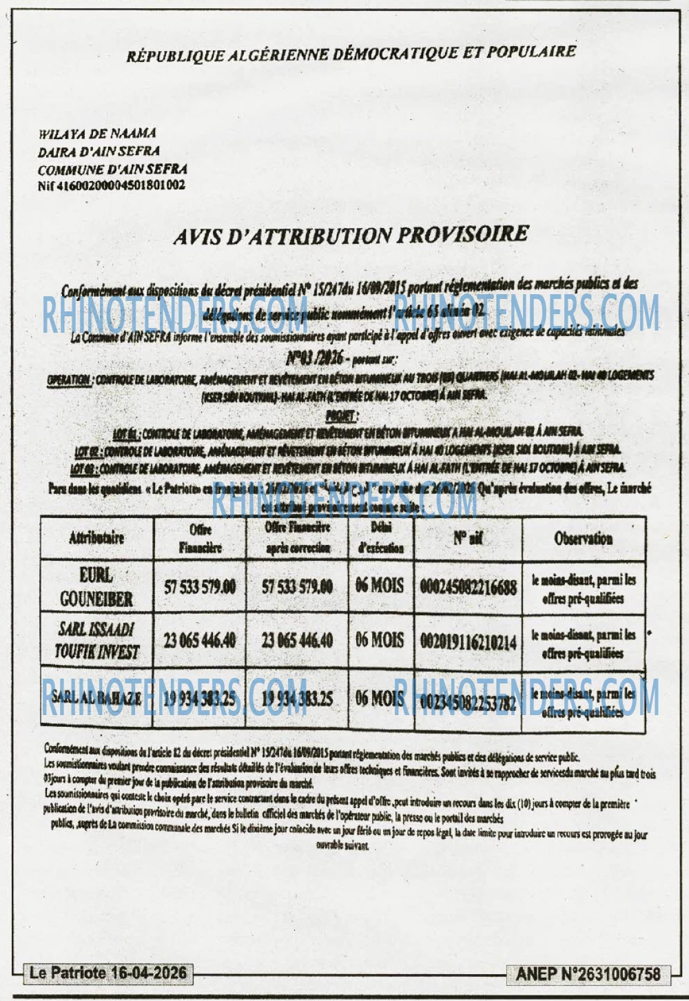 LE PATRIOTE