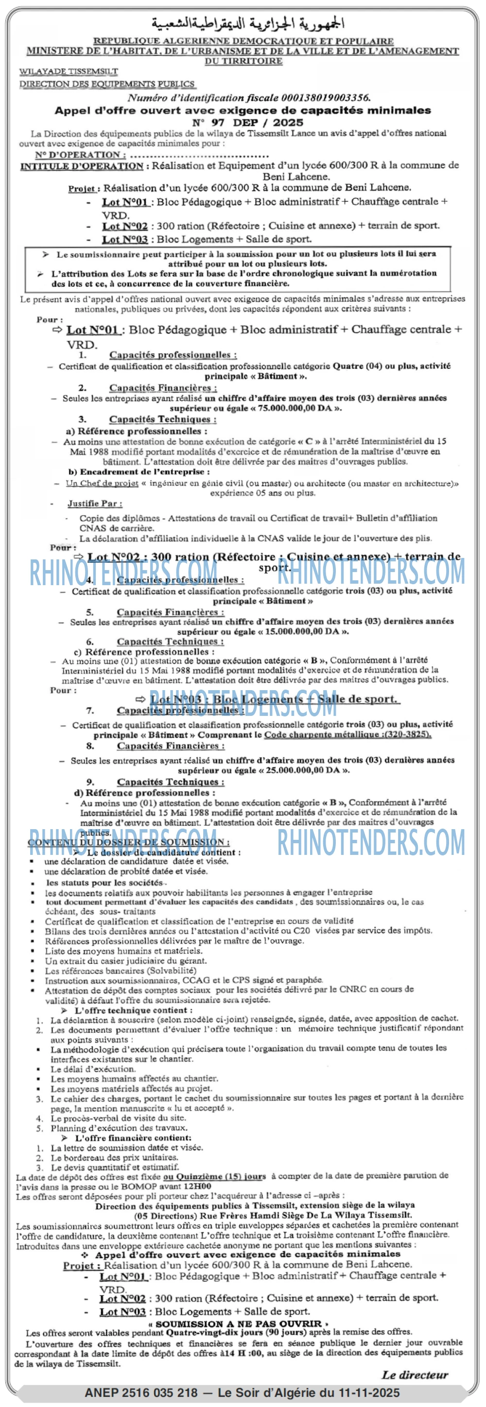 LE SOIR D'ALGERIE