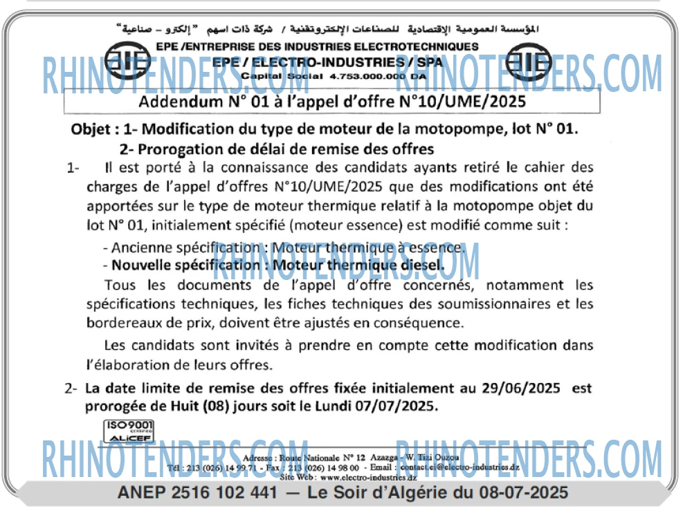 TRANSACTION D'ALGERIE