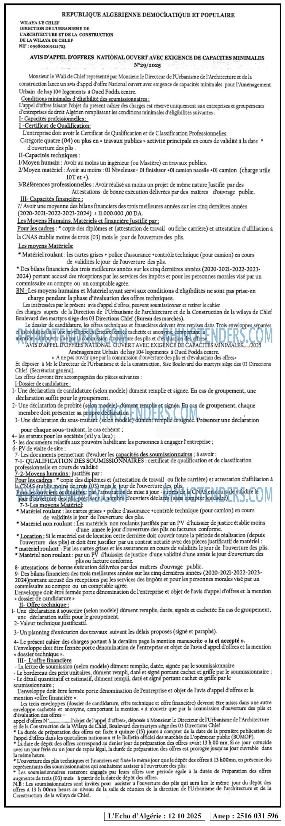 L'ECHO D'ALGERIE