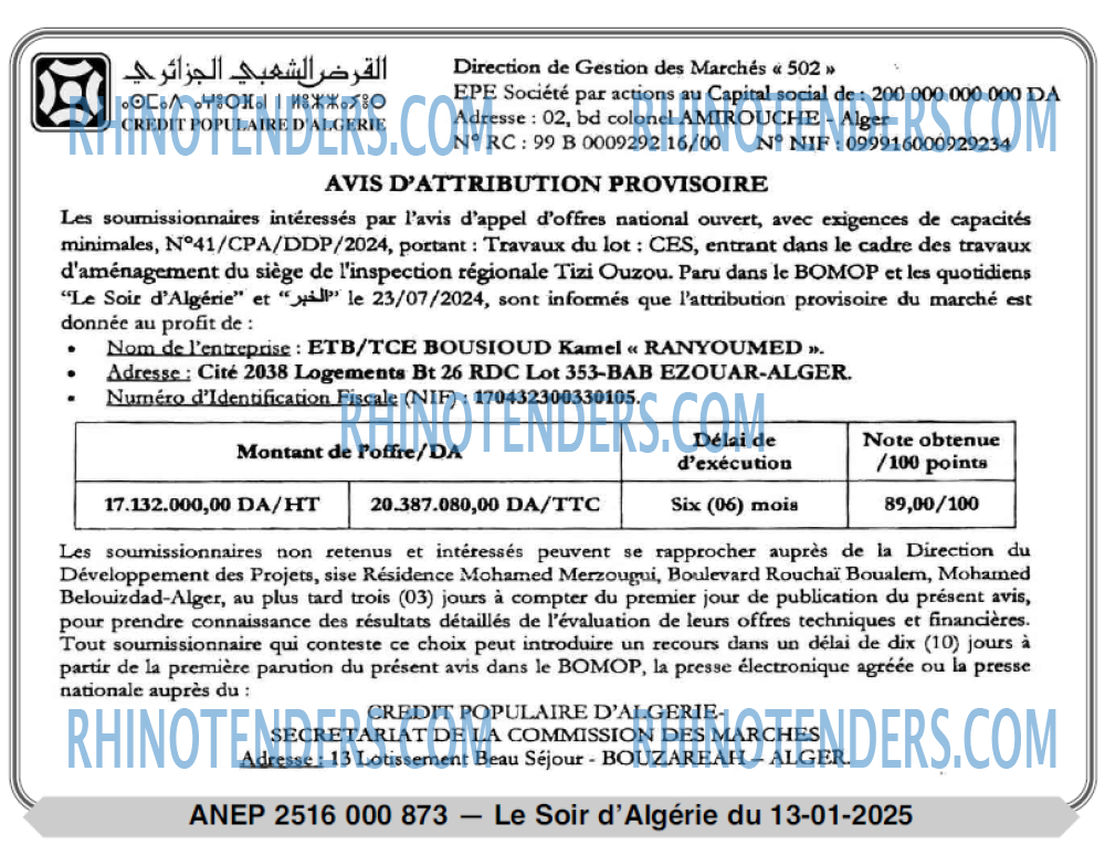 LE SOIR D'ALGERIE