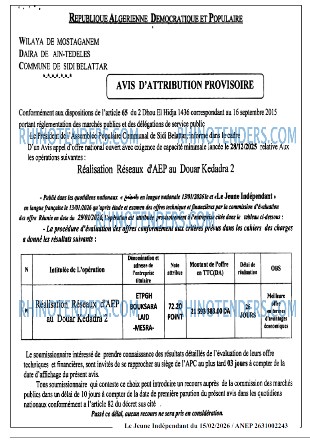 Le jeune indépendant