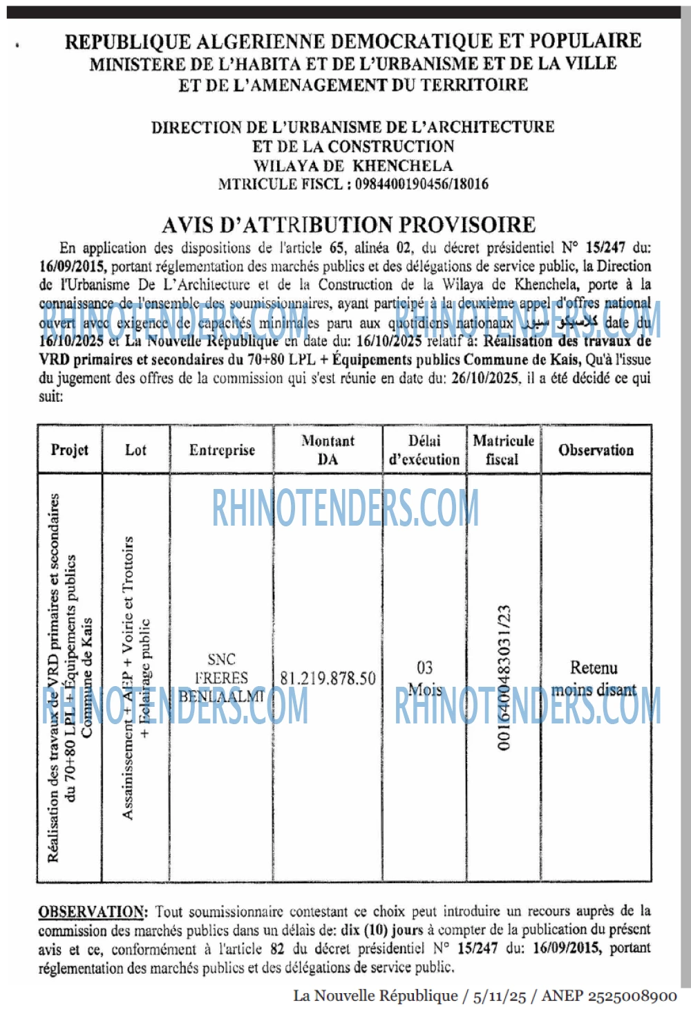 NOUVELLE REPUBLIQUE