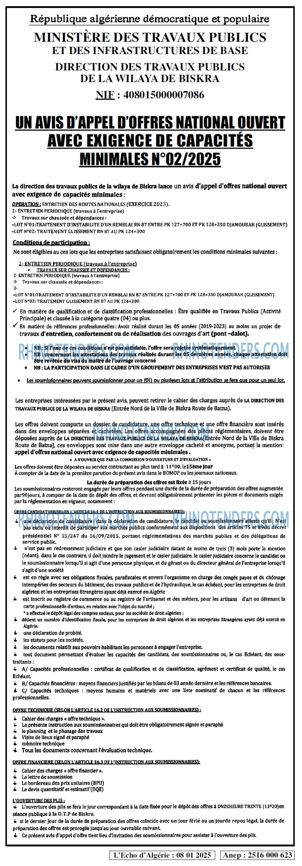 L'ECHO D'ALGERIE