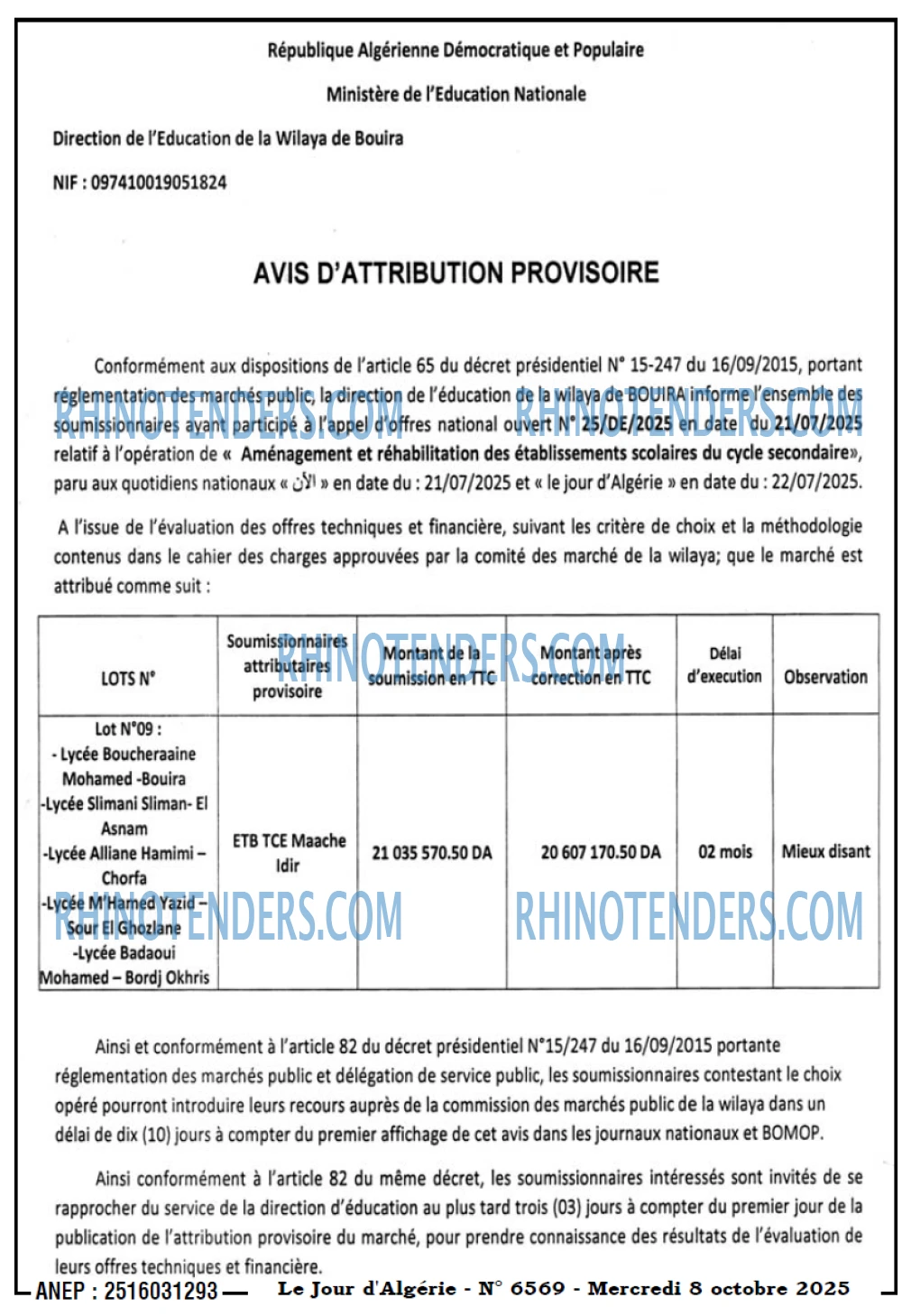 Le Jour d'Algérie