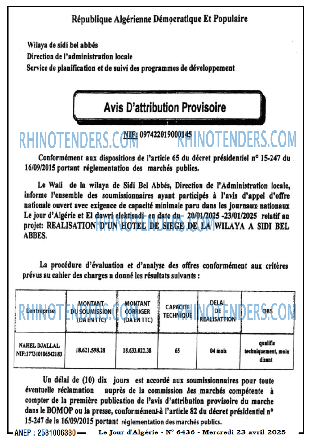 Le Jour d'Algérie