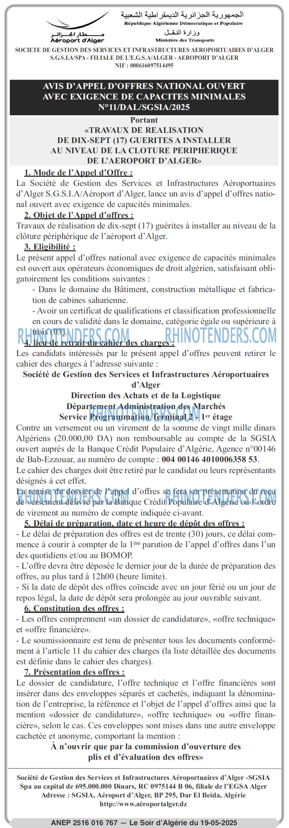 LE SOIR D'ALGERIE