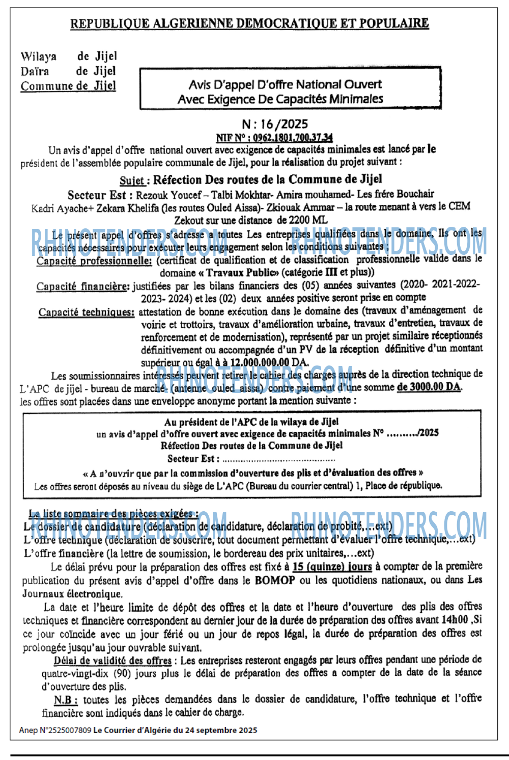 Le Courrier d'Algerie