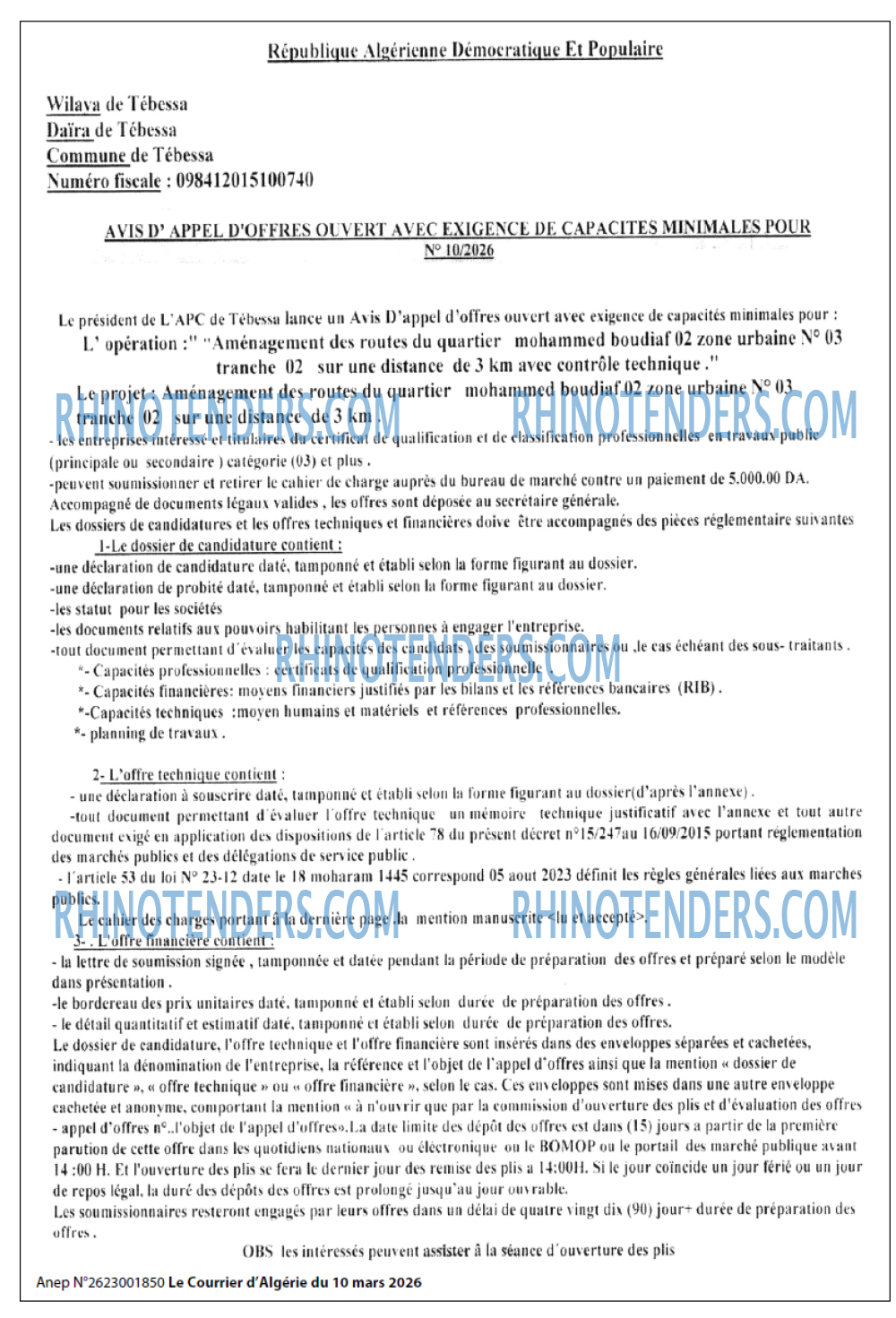 Le Courrier d'Algerie