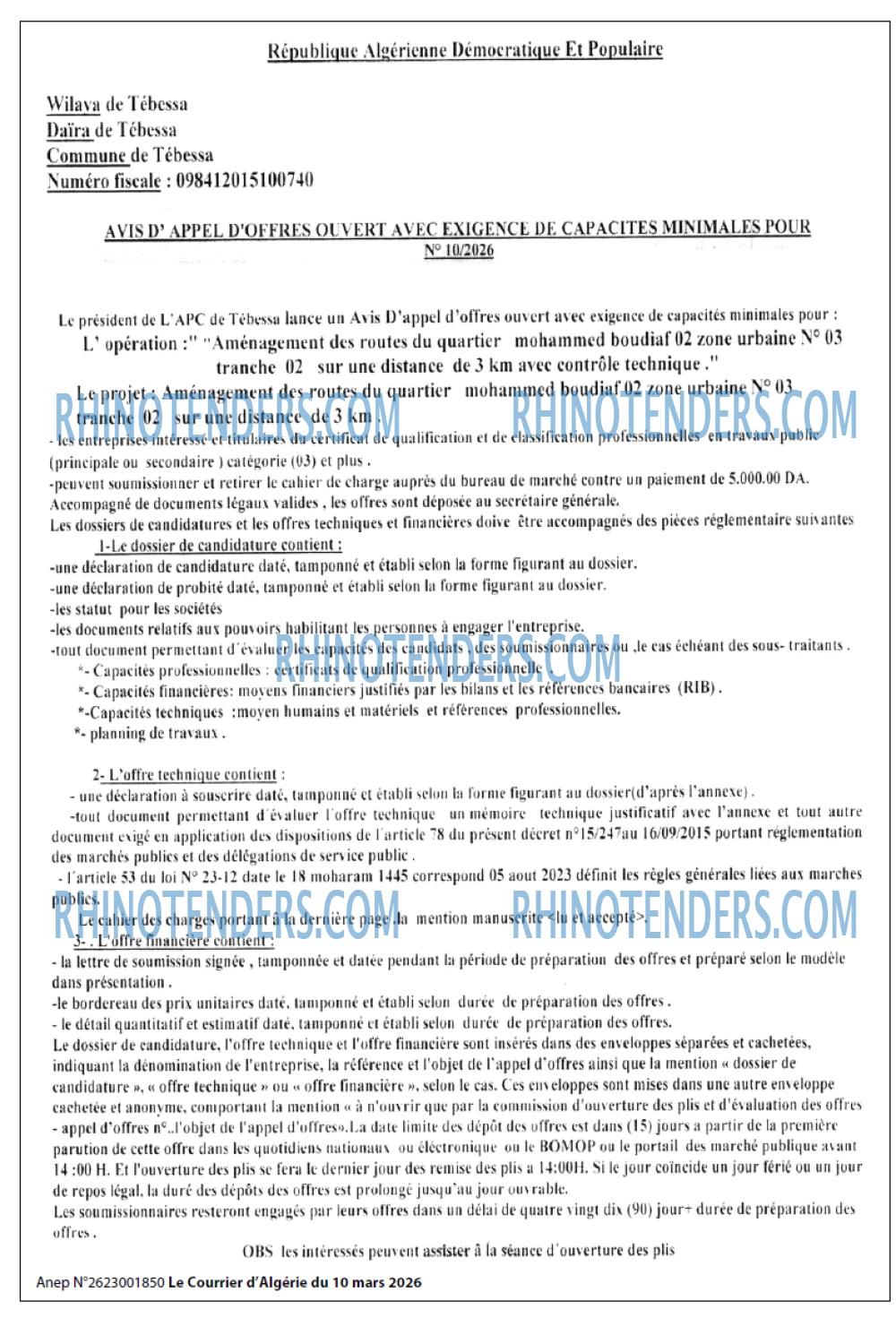 Le Courrier d'Algerie