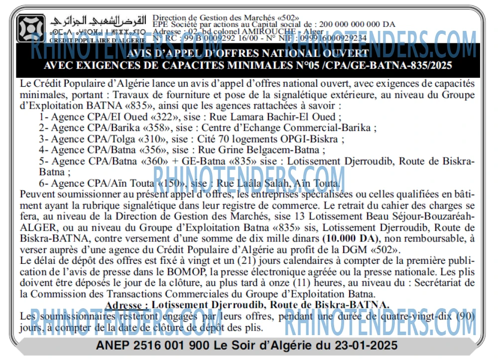 LE SOIR D'ALGERIE