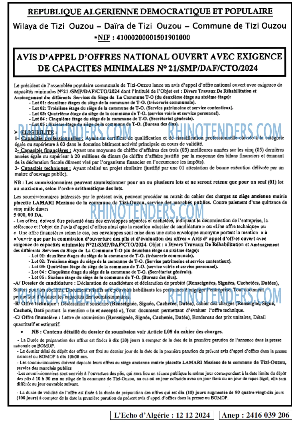 L'ECHO D'ALGERIE