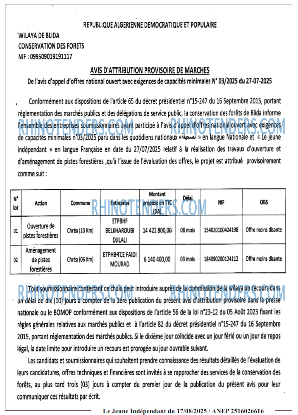 Le jeune indépendant