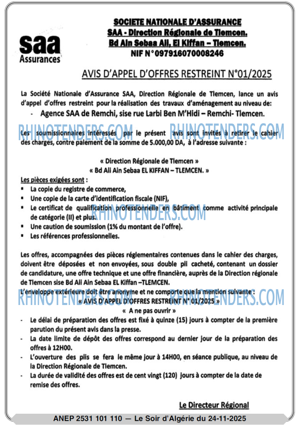 LE SOIR D'ALGERIE