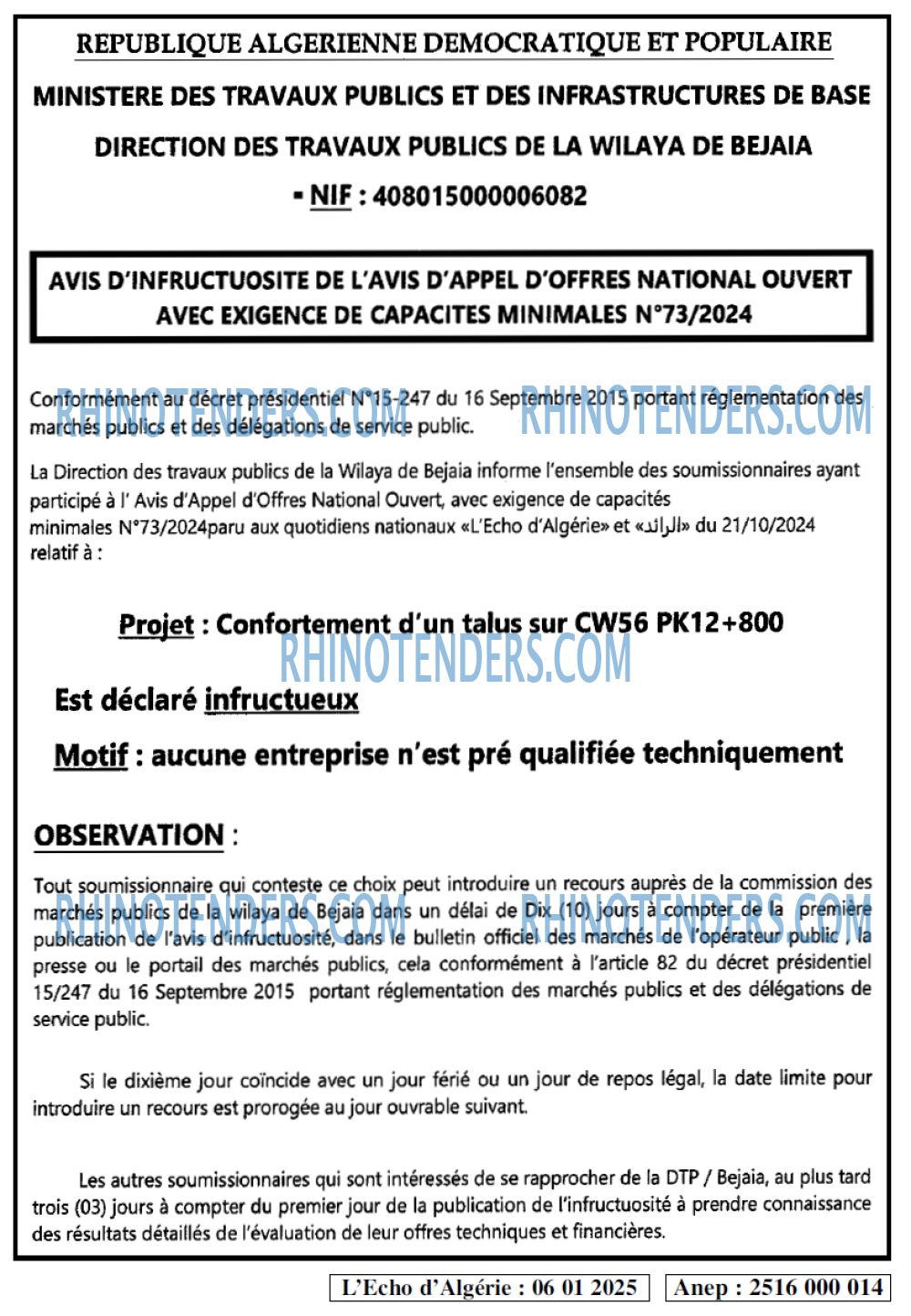 L'ECHO D'ALGERIE